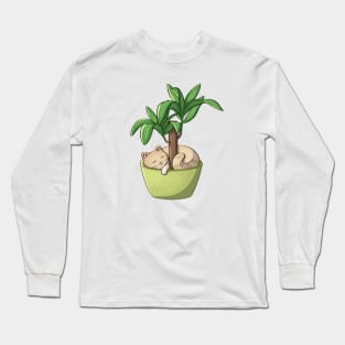 Cat Sleeping In Pot Long Sleeve T-Shirt